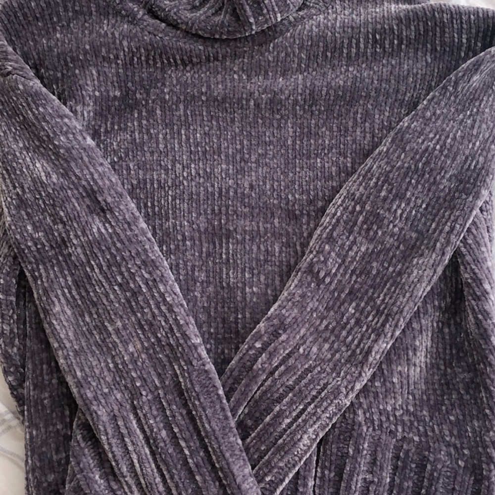 Grey turtleneck sweater